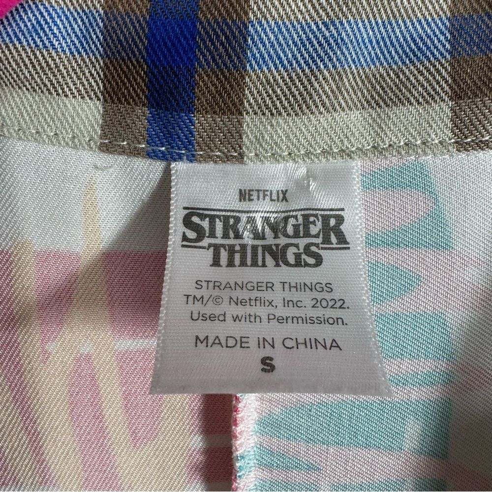 Stranger Things Plaid Shirt Mini Dress Multicolor Long Sleeve Netflix Eleven - Picture 5 of 14